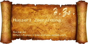 Huszerl Zseraldina névjegykártya